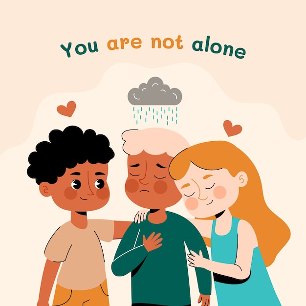 Free vector flat world mental health day illustration