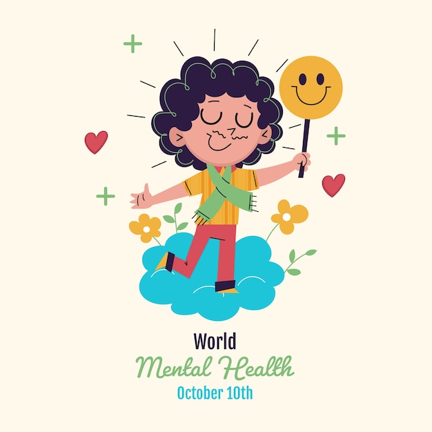 Free vector flat world mental health day illustration