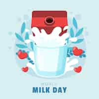 Free vector flat world milk day illustration