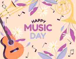 Free vector flat world music day background