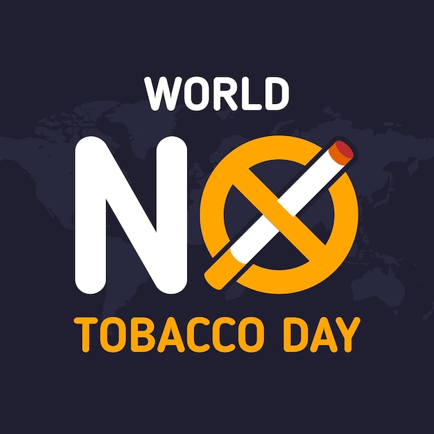 Flat world no tobacco day illustration