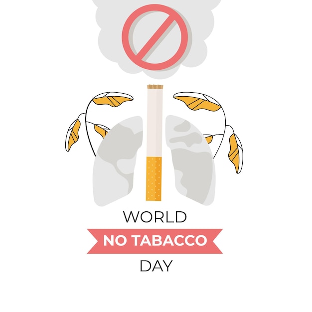 Free vector flat world no tobacco day illustration