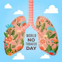 Free vector flat world no tobacco day illustration