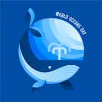 Free vector flat world oceans day illustration