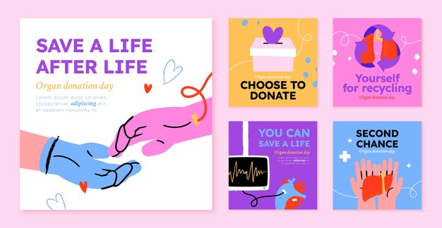 Коллекция постов в instagram о дне донорства органов в плоском мире