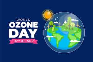 Бесплатное векторное изображение Плоский всемирный день озона