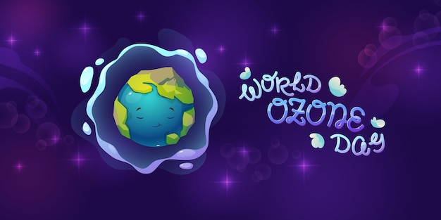 Flat world ozone day background