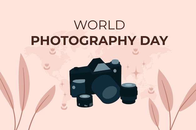 Free vector flat world photography day background