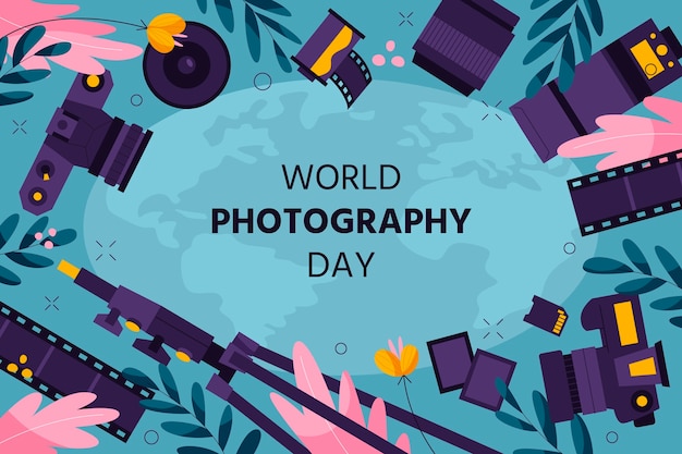 Free vector flat world photography day background