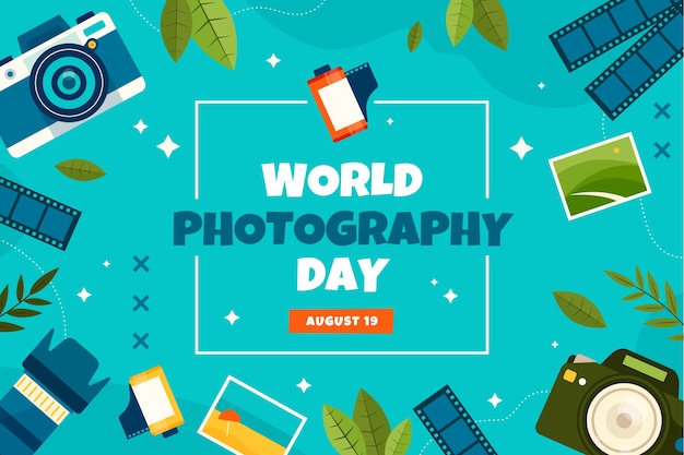 Flat world photography day background