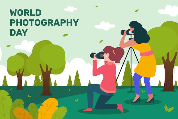 Free vector flat world photography day background