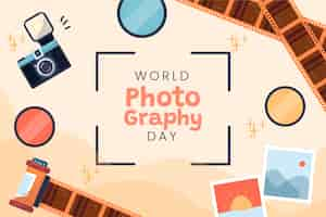 Free vector flat world photography day background