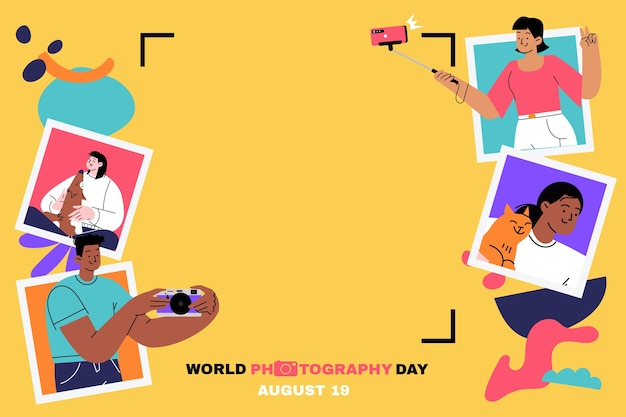 Free vector flat world photography day background