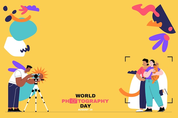 Free vector flat world photography day background