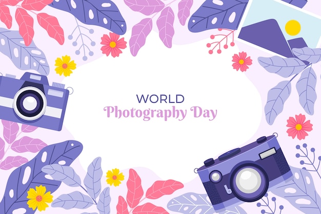 Free vector flat world photography day background