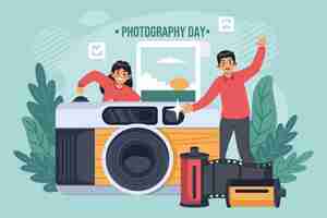 Free vector flat world photography day background