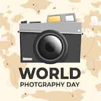 Free vector flat world photography day concept