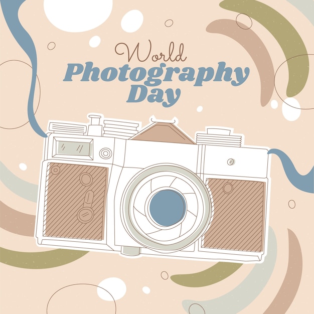 Flat world photography day illustration