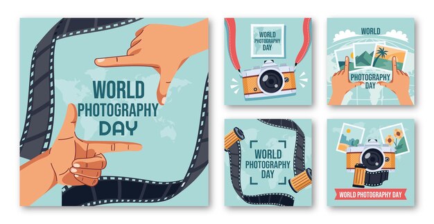 Flat world photography day instagram posts collection