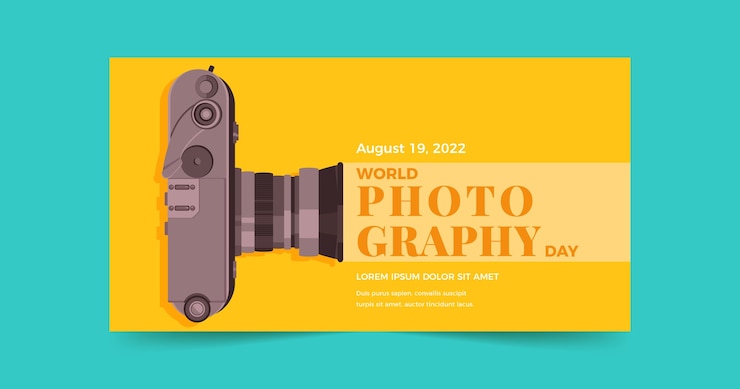 Free Vector flat world photography day social media post template