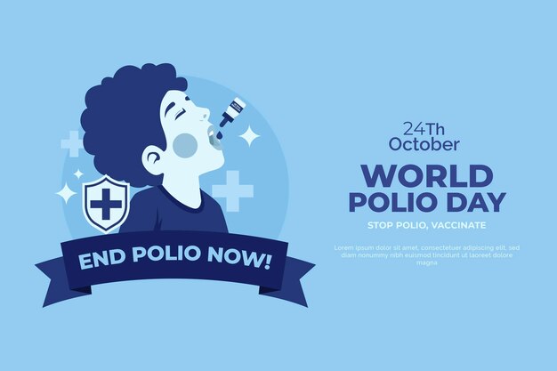 Flat world polio day background