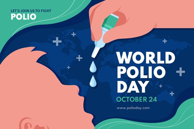 Flat world polio day background