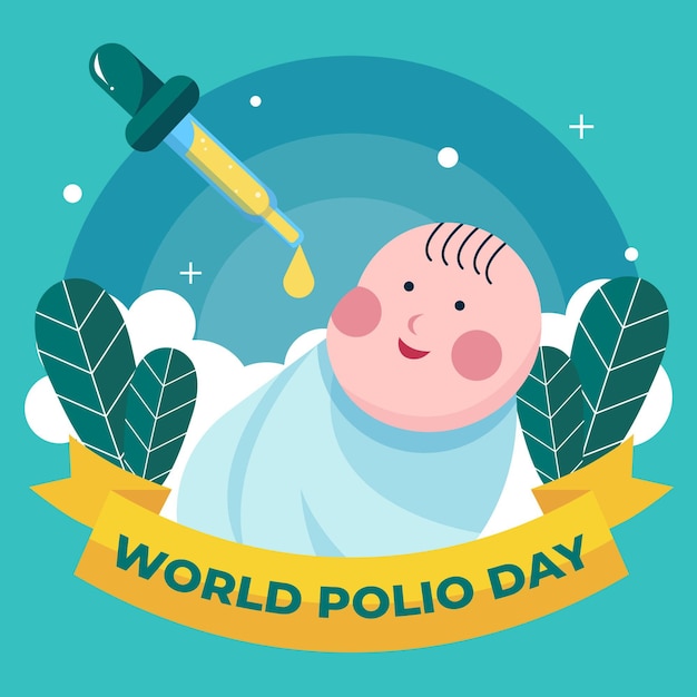 평평한 세계 소아마비의 날 그림