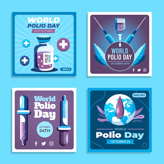 Flat world polio day instagram posts collection