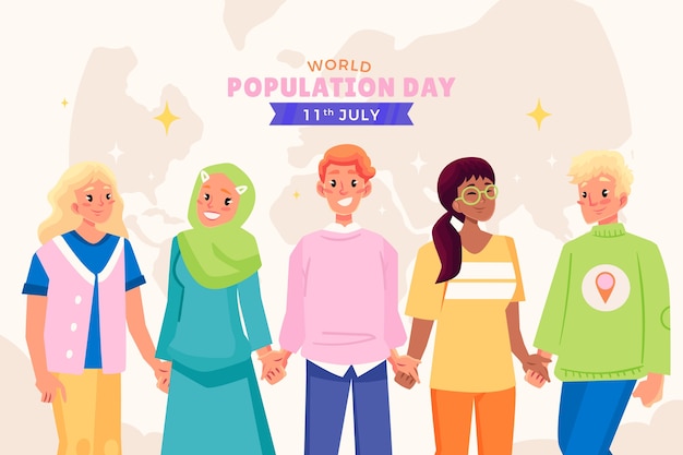 Free vector flat world population day background