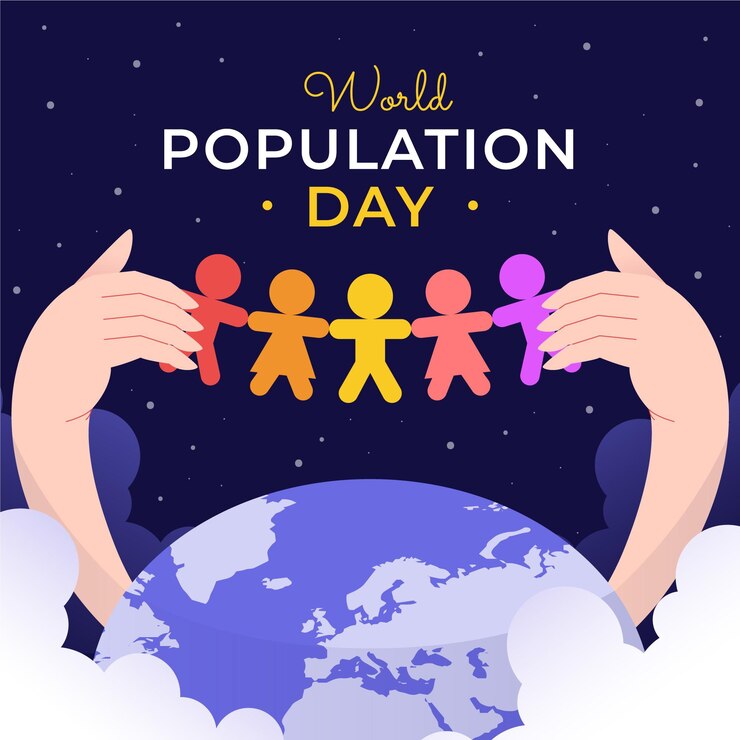 Free Vector flat world population day illustration