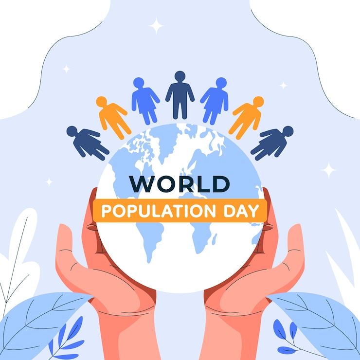 Free Vector flat world population day illustration