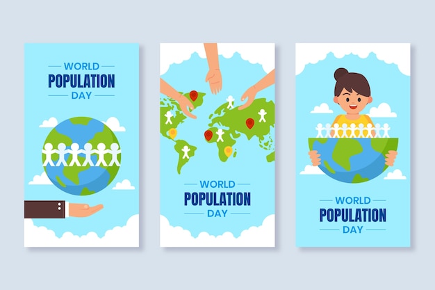Плоский всемирный день народонаселения instagram истории