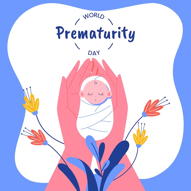 Free vector flat world prematurity day illustration