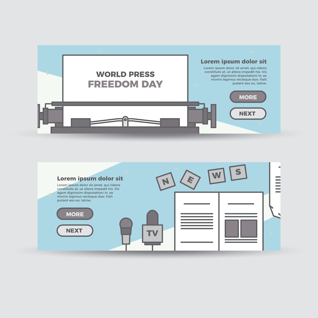 Free vector flat world press freedom banners