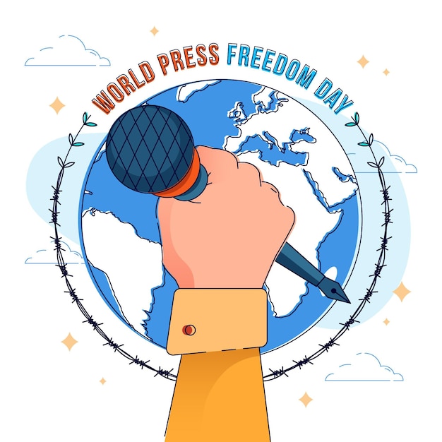 Free vector flat world press freedom day illustration