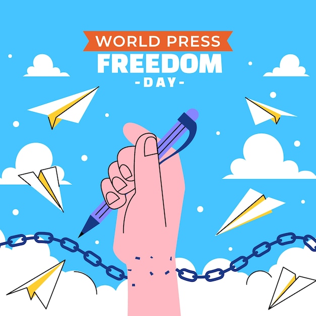 Free vector flat world press freedom day illustration