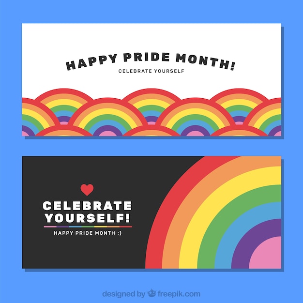 Free vector flat world pride banners