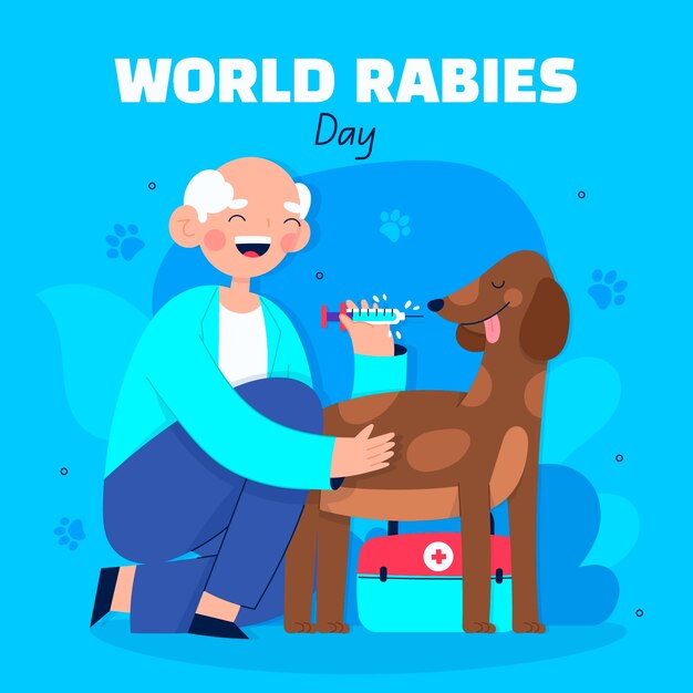 Free vector flat world rabies day illustration