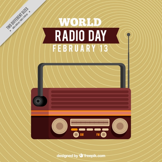Free Vector flat world radio day background