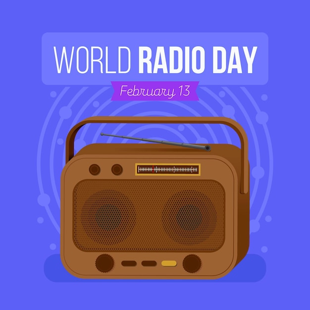 Free vector flat world radio day