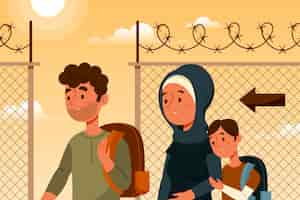 Free vector flat world refugee day background