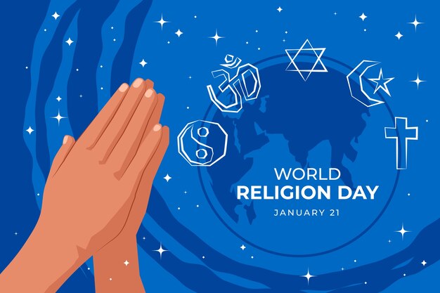 Free vector flat world religion day illustration