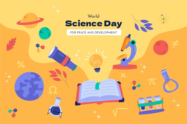 Free vector flat world science day background