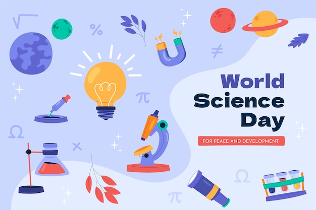 Free vector flat world science day background