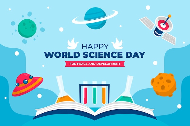 Free vector flat world science day background