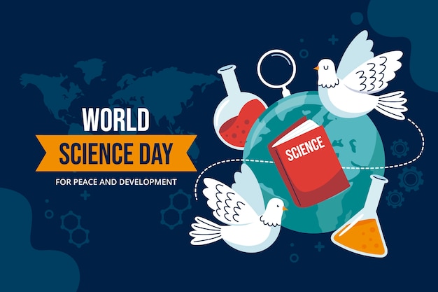 Free vector flat world science day background