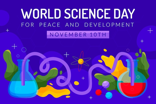 Free vector flat world science day background