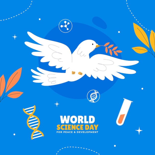 Free vector flat world science day illustration