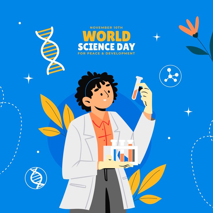 Free Vector flat world science day illustration