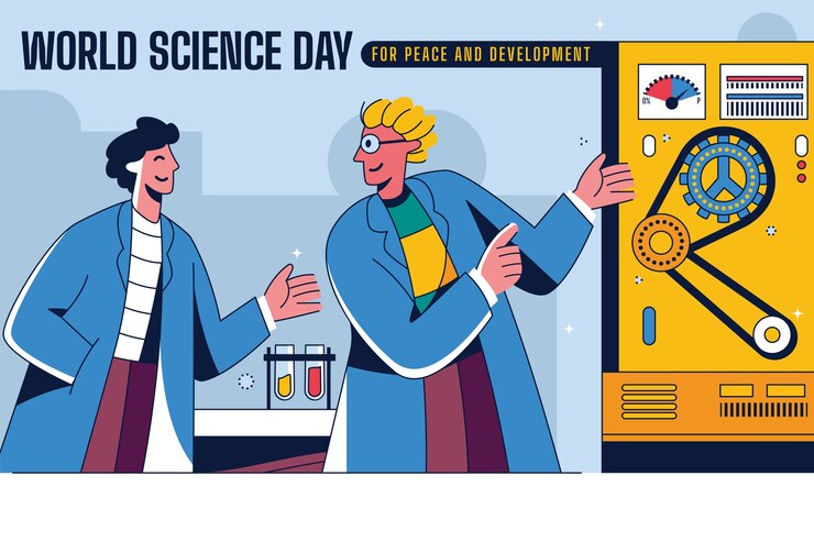 Free Vector flat world science day illustration